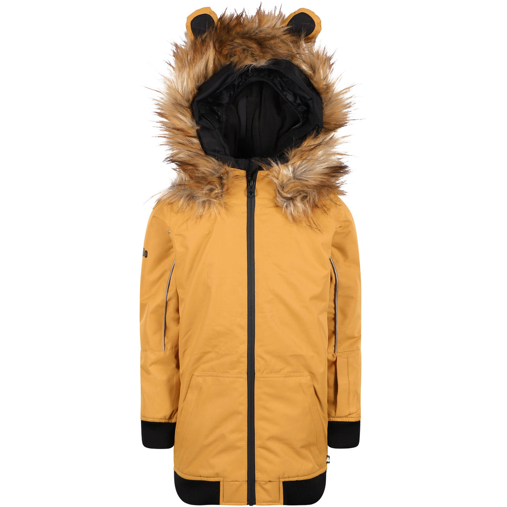 Fleece jacket TEDDY in golden brown with teddy bear ears on the hood –  WeeDo funwear GmbH